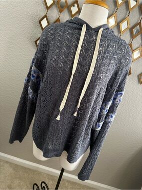 NWT POL Clothing Open Knit Boho Hoodie